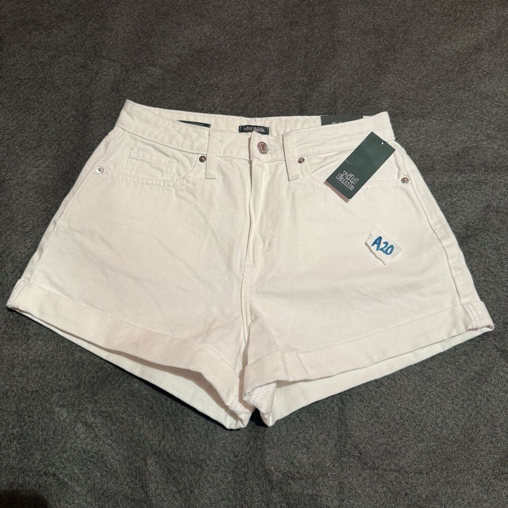 Wild Fable Womens Shorts 4 White Denim Jeans Highest Rise Mom Style Bottoms New
